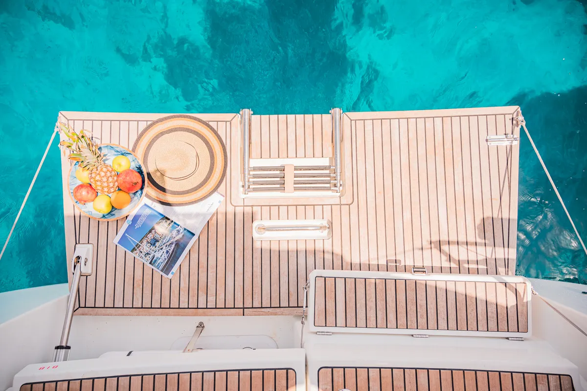 Deck of Soulmates, a Jeanneau Sun Odyssey 440 sailboat at Athens, Greece