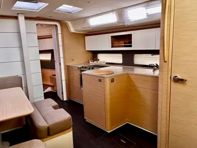 Galley of Why Not 20, a Dufour 41 sailboat at Municipal Unit of Lefkada, Greece
