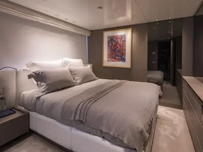 Cabin on Dinaia, a Sanlorenzo Yacht SL106 motor yacht at Τροκαντερό, Greece