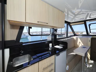 Galley of Batu, a Cobra Yachts Futura 40 Grand Horizon motor yacht at Grad Vodice, Croatia