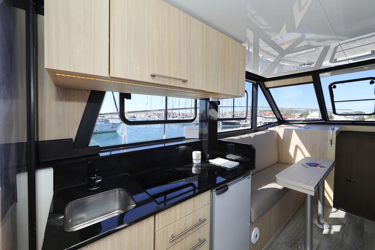 Galley of Batu, a Cobra Yachts Futura 40 Grand Horizon motor yacht at Grad Vodice, Croatia