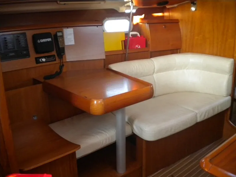 Salon of Panic, a Jeanneau Sun Odyssey 40 sailboat at Athens, Marina Delta Kallithea, Greece