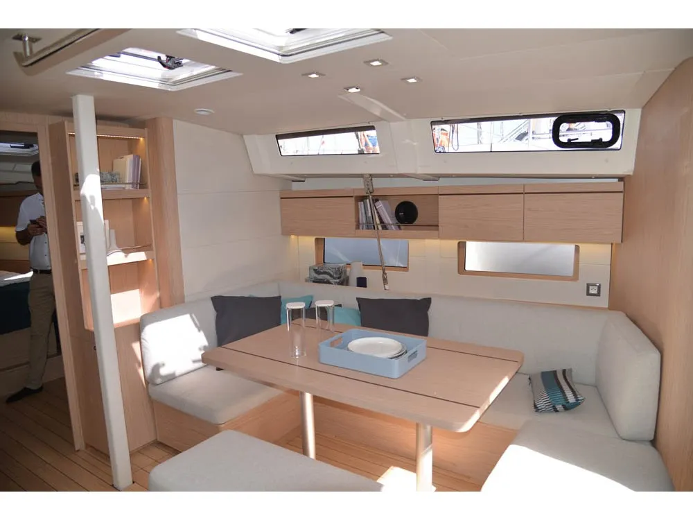 Salon of Kallisti, a Beneteau Oceanis 46.1 sailboat at Athens, Greece
