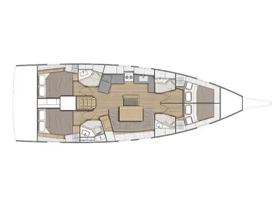 Floor plan of Kallisti, a Beneteau Oceanis 46.1 sailboat at Athens, Greece