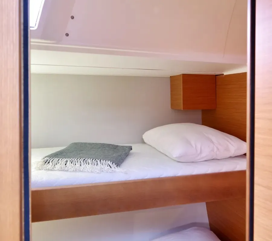Cabin on Saro, a Dufour 530 sailboat at Procida, Italy