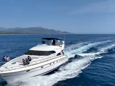 Premium, a Fairline Squadron 55 motor yacht at Messina, Italy