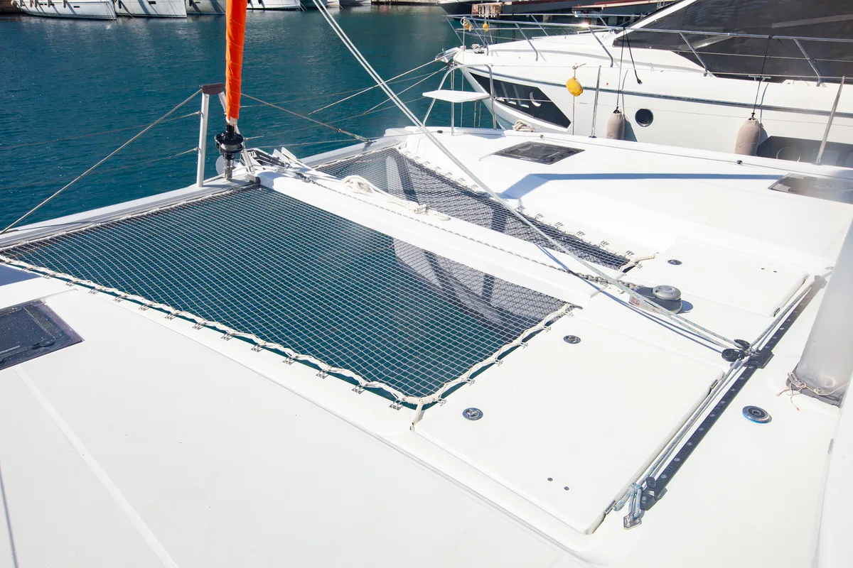 Deck of Teo & Kuzey, a Excess 11 catamaran at Marmaris, Turkey