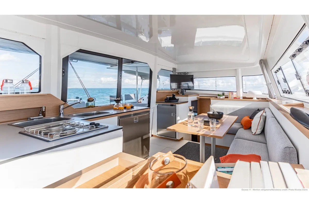 Salon of Teo & Kuzey, a Excess 11 catamaran at Marmaris, Turkey