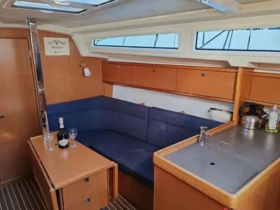 Salon of Baltazar, a Bavaria Cruiser 34 sailboat at Općina Pakoštane, Croatia