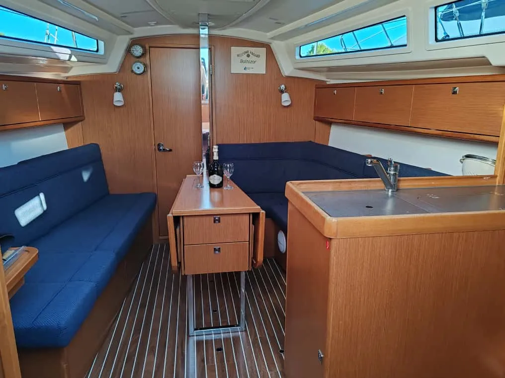 Salon of Baltazar, a Bavaria Cruiser 34 sailboat at Općina Pakoštane, Croatia