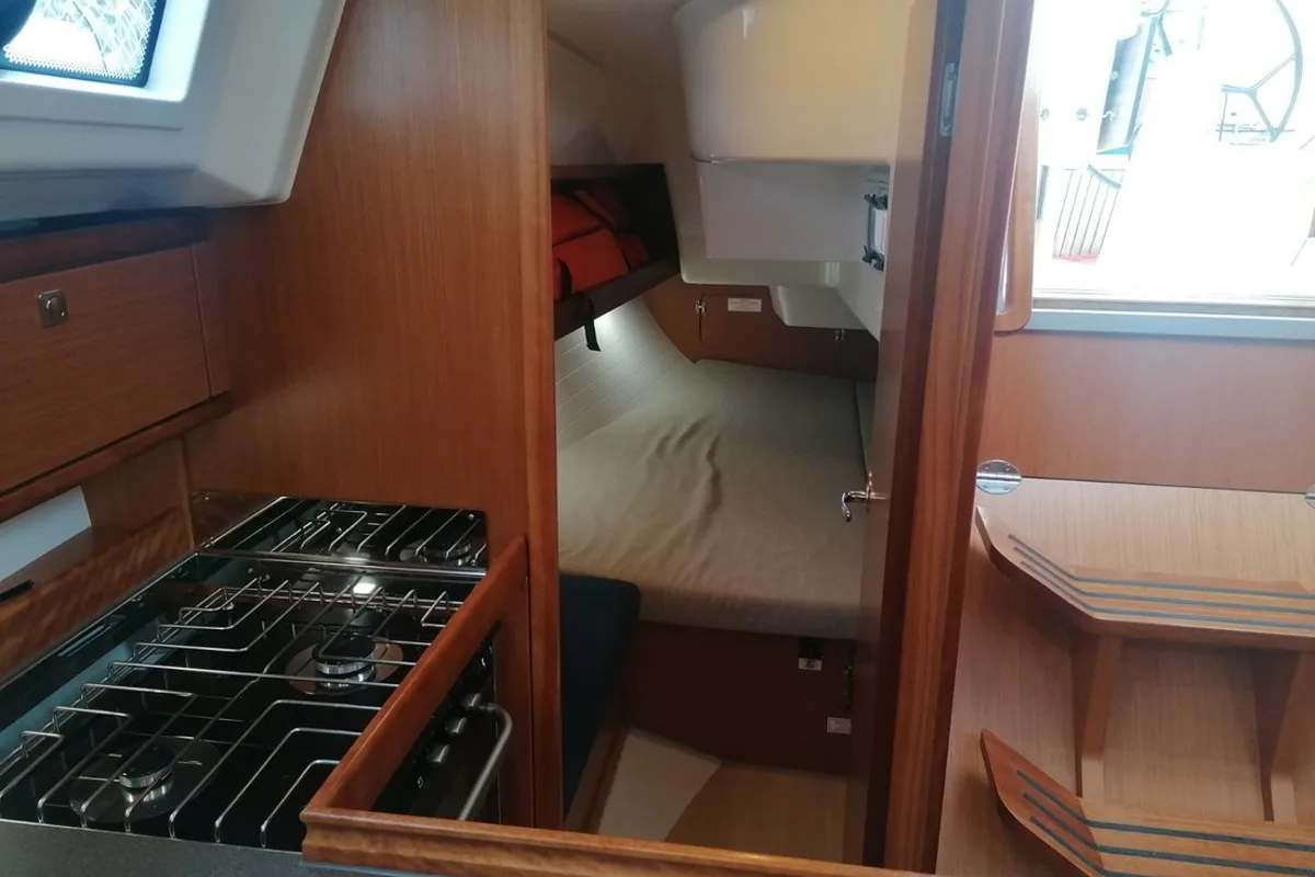 Galley of Maki I, a Bavaria Cruiser 34 sailboat at Grad Pula, Croatia