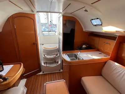 Galley of Volumnie, a Beneteau First 31.7 sailboat at Kerners, France