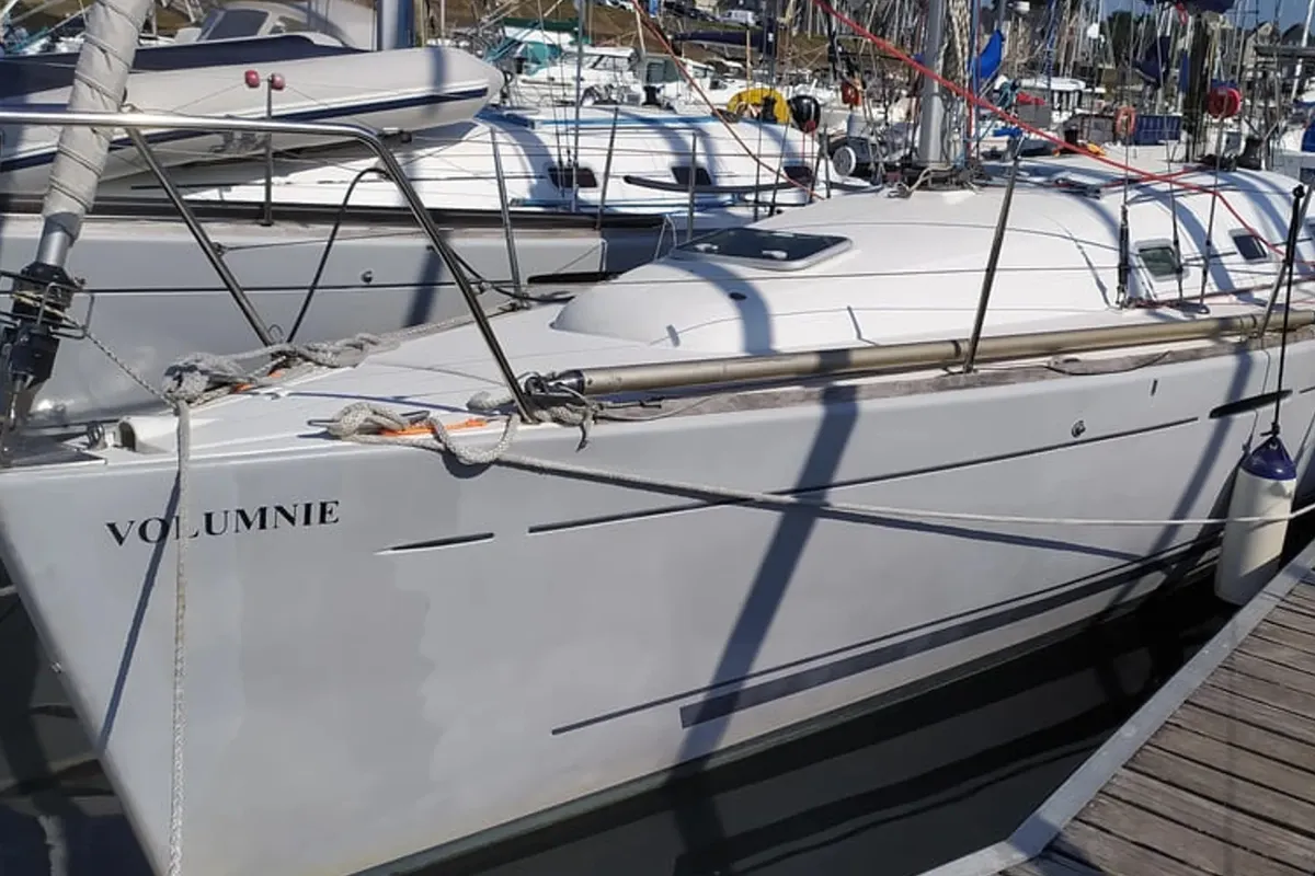 Exterior view of Volumnie, a Beneteau First 31.7 sailboat at Kerners, France