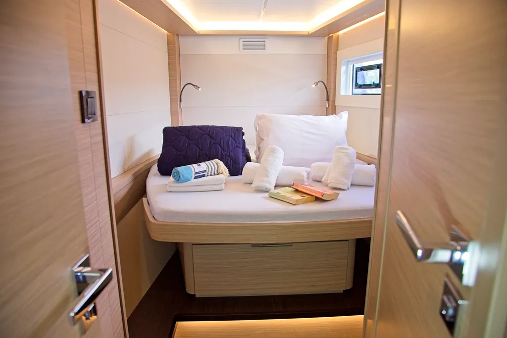 Cabin on Dafni, a Lagoon 46 catamaran at Benitses, Greece