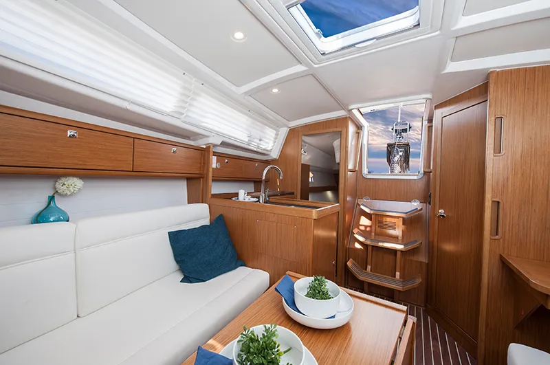 Salon of Adria Breeze, a Bavaria Cruiser 33 sailboat at Punat, Croatia