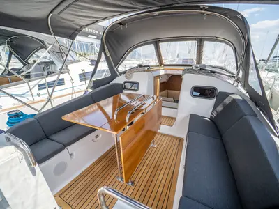 Deck of Olelole, a Elan Impression 40.1 sailboat at Grad Pula, Croatia