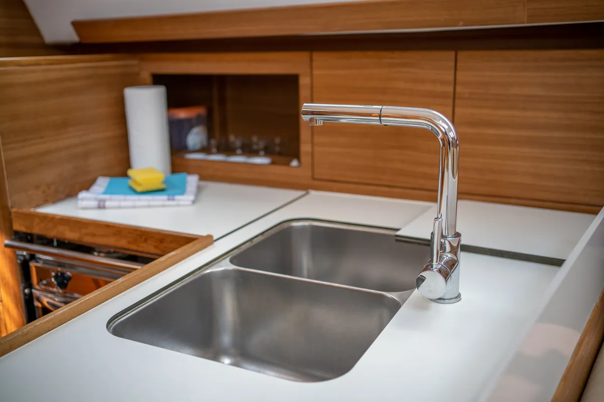 Galley of Olelole, a Elan Impression 40.1 sailboat at Grad Pula, Croatia