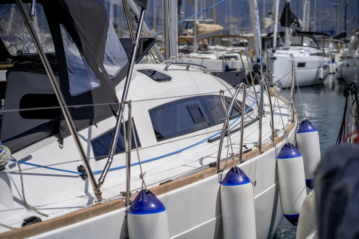 Exterior view of Olelole, a Elan Impression 40.1 sailboat at Grad Pula, Croatia