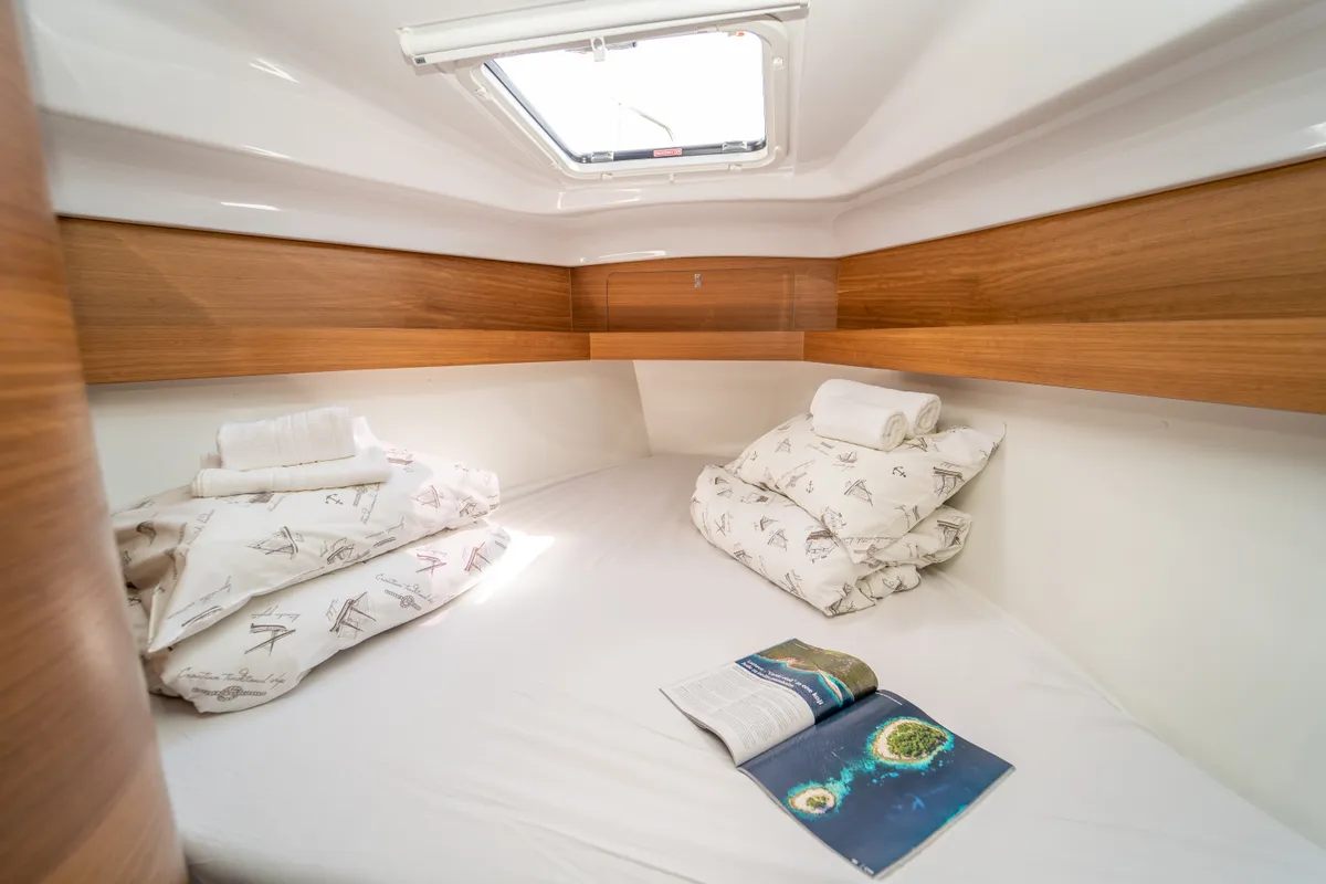 Cabin on Olelole, a Elan Impression 40.1 sailboat at Grad Pula, Croatia