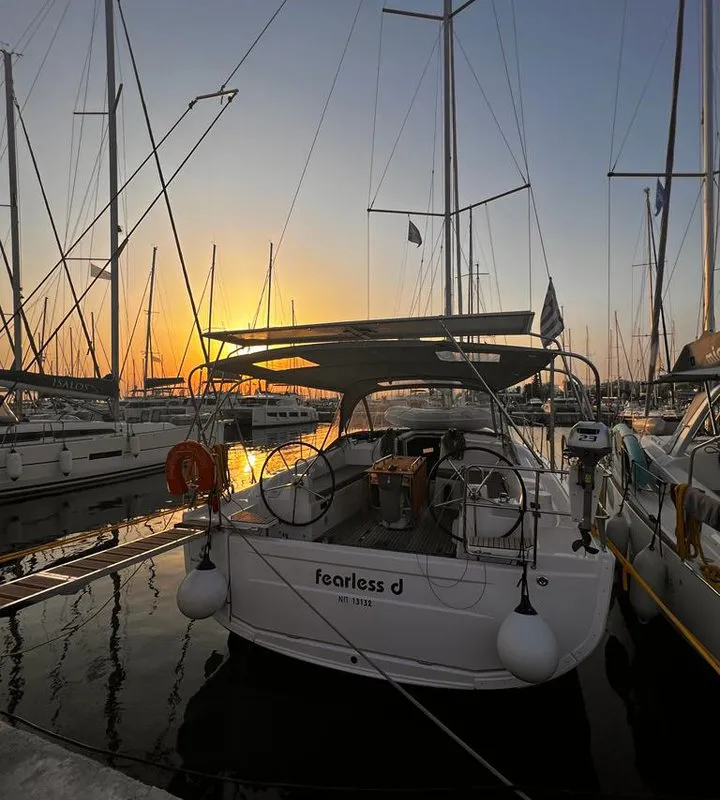 Exterior view of Fearless D, a Beneteau Oceanis 40.1 sailboat at Athens, Greece