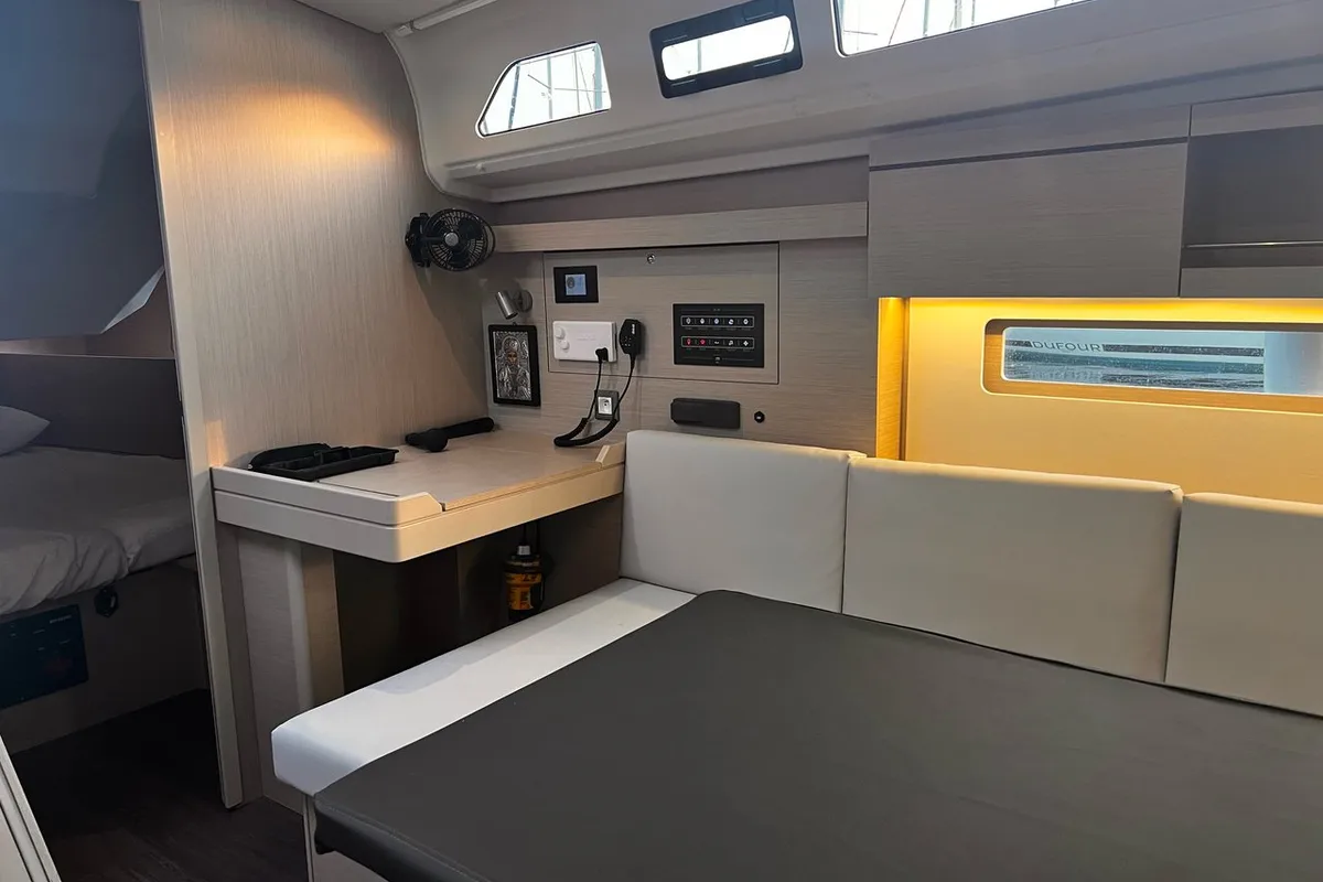 Salon of Fearless D, a Beneteau Oceanis 40.1 sailboat at Athens, Greece