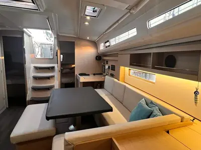 Salon of Fearless D, a Beneteau Oceanis 40.1 sailboat at Athens, Greece