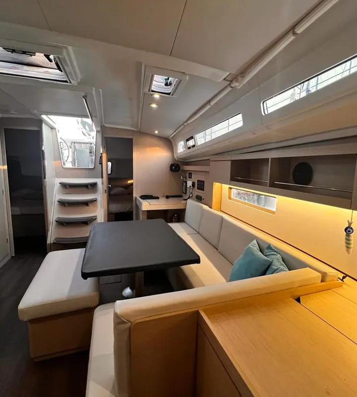 Salon of Fearless D, a Beneteau Oceanis 40.1 sailboat at Athens, Greece