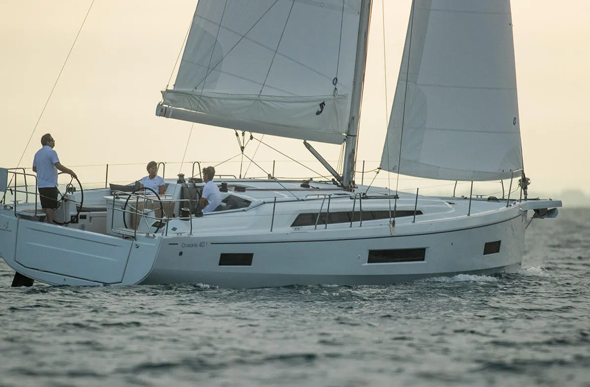 Exterior view of Fearless D, a Beneteau Oceanis 40.1 sailboat at Athens, Greece