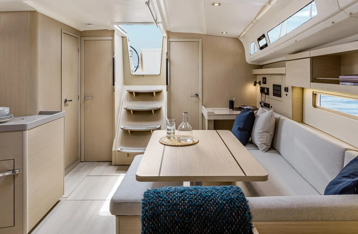 Salon of Fearless D, a Beneteau Oceanis 40.1 sailboat at Athens, Greece