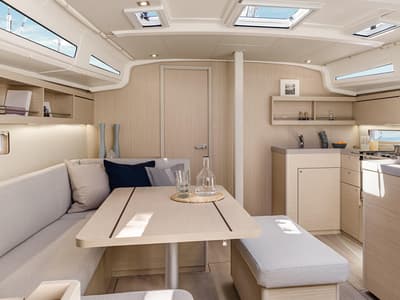 Salon of Fearless D, a Beneteau Oceanis 40.1 sailboat at Athens, Greece