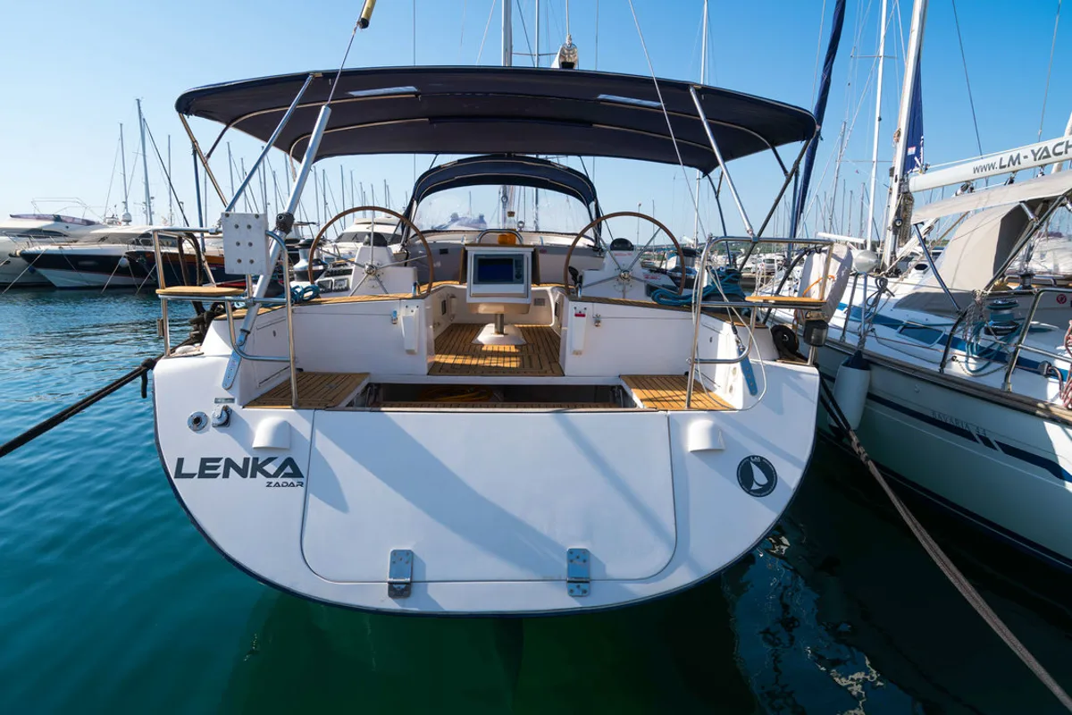 Lenka, a Elan 514 Impression sailboat at Grad Biograd na Moru, Croatia