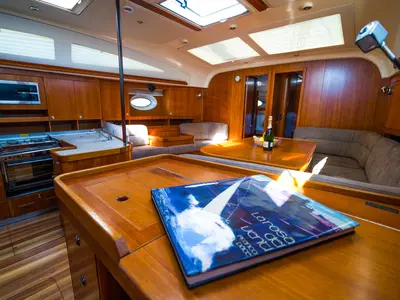 Salon of Lenka, a Elan 514 Impression sailboat at Biograd na Moru, Croatia