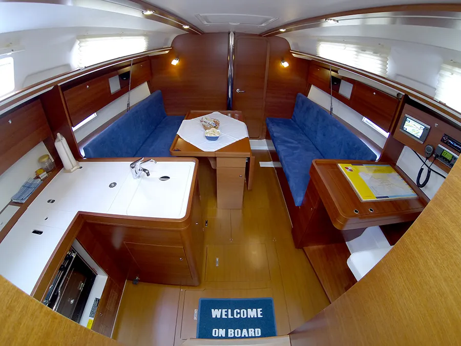 Salon of Lara, a Dufour 335 GL sailboat at Grad Šibenik, Croatia