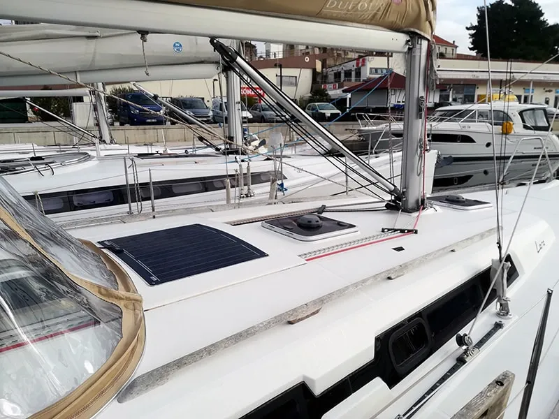 Deck of Lara, a Dufour 335 GL sailboat at Grad Šibenik, Croatia