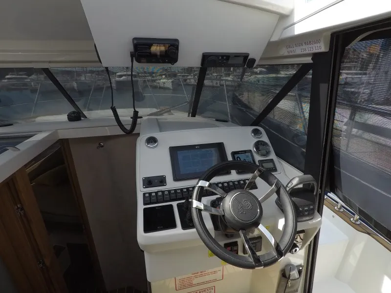 Cockpit of Malinkonija, a Marex 330 Scandinavia motor yacht at Grad Šibenik, Croatia