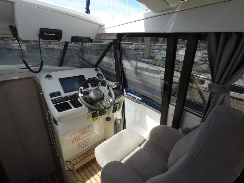 Cockpit of Malinkonija, a Marex 330 Scandinavia motor yacht at Grad Šibenik, Croatia