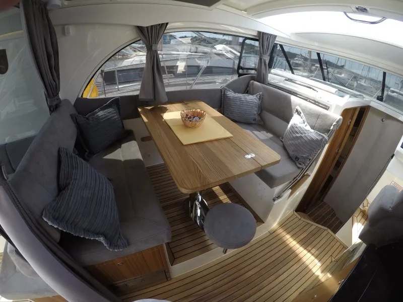 Salon of Malinkonija, a Marex 330 Scandinavia motor yacht at Grad Šibenik, Croatia
