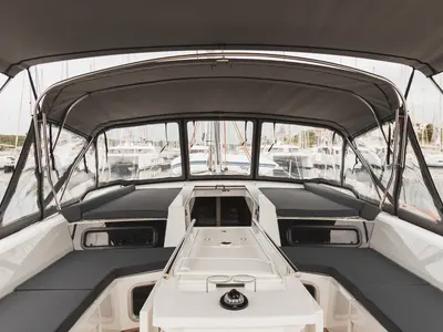 Cockpit of Panthata, a Beneteau Oceanis 51.1 sailboat at Grad Šibenik, Croatia