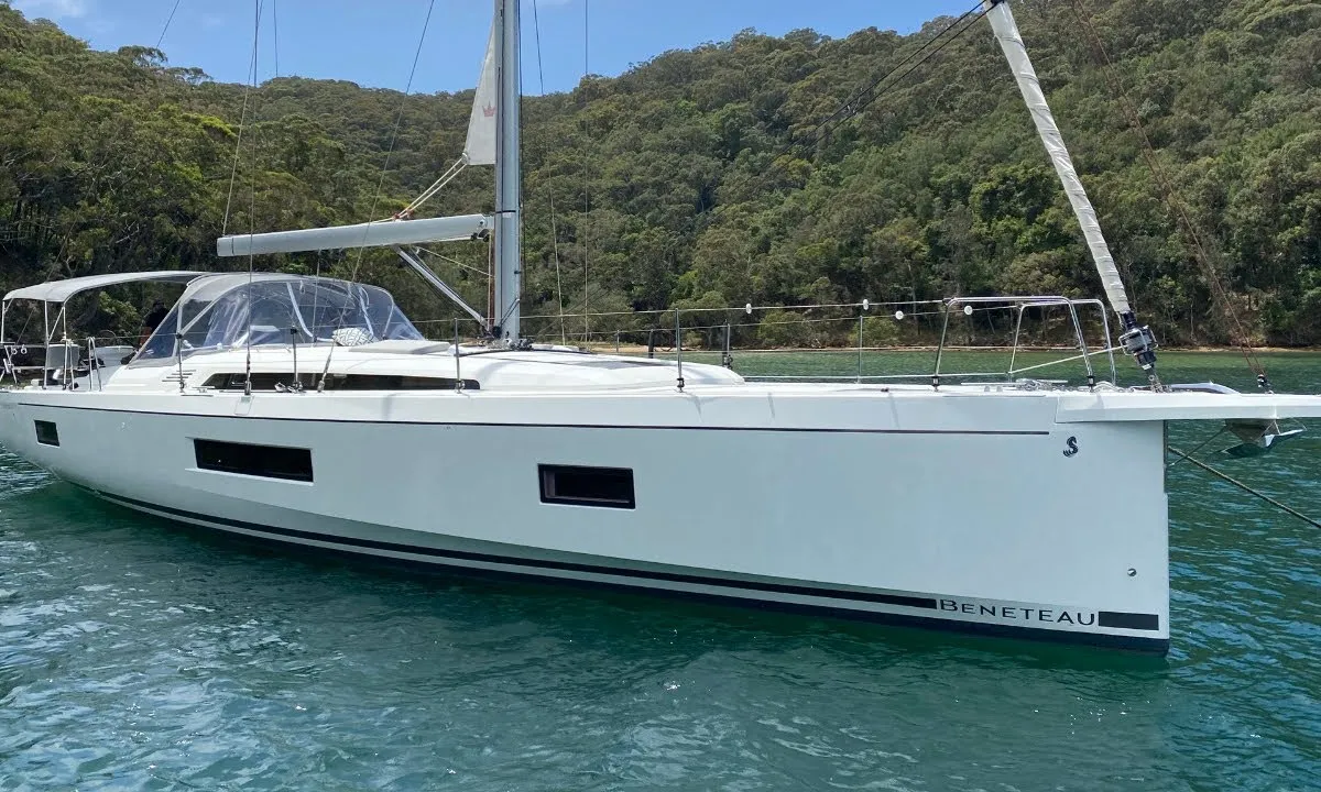 Exterior view of Panthata, a Beneteau Oceanis 51.1 sailboat at Grad Šibenik, Croatia