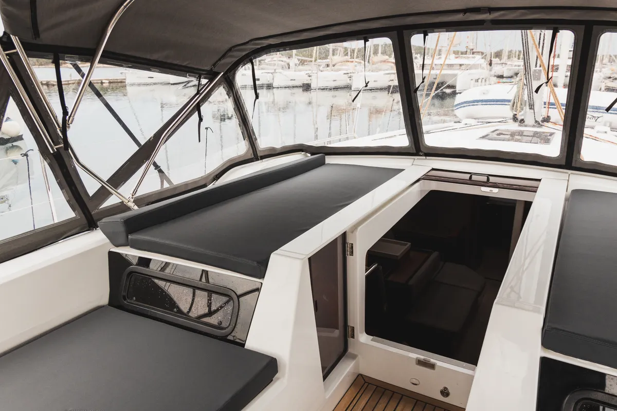 Deck of Panthata, a Beneteau Oceanis 51.1 sailboat at Grad Šibenik, Croatia