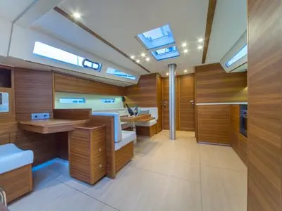 Salon of KSP, a More 55 sailboat at Trogir, Croatia