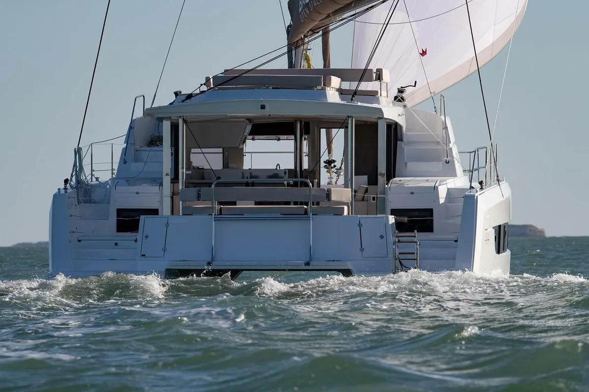 Exterior view of Nautical Bliss, a Bali 4.4 catamaran at Road Town, British Virgin Islands