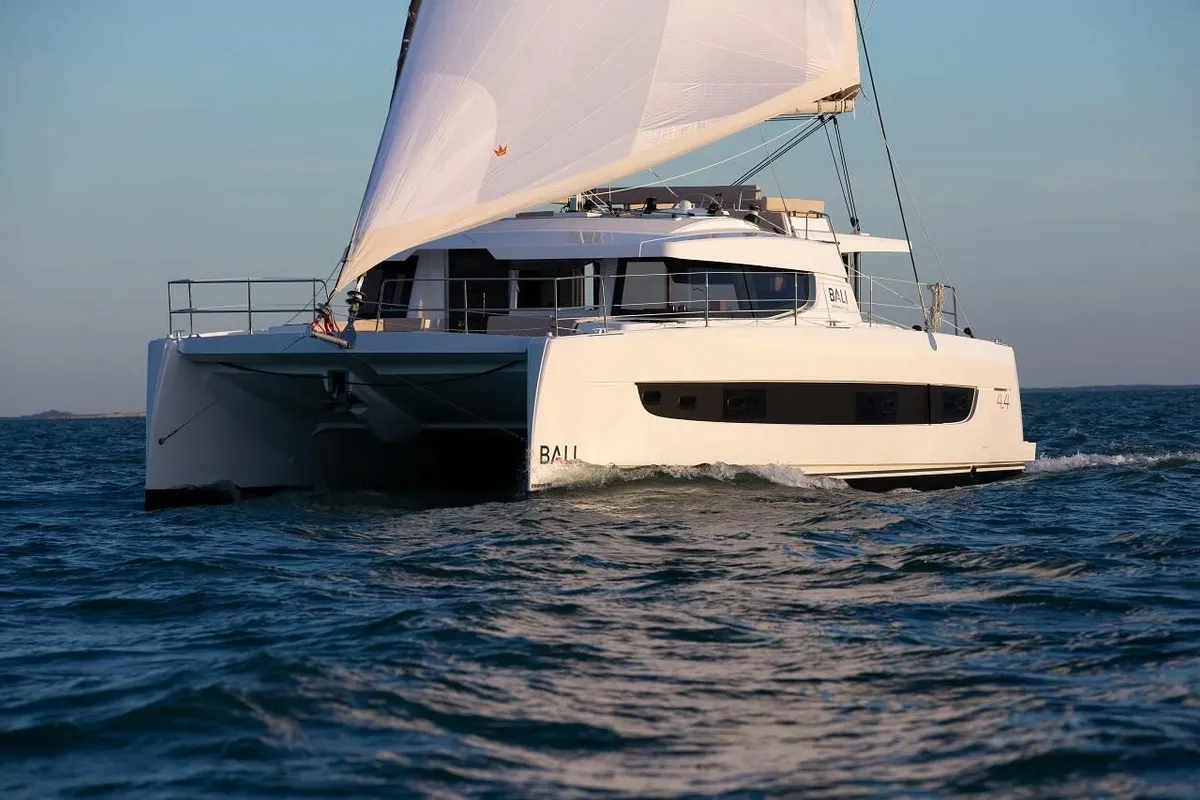 Exterior view of Nautical Bliss, a Bali 4.4 catamaran at Road Town, British Virgin Islands