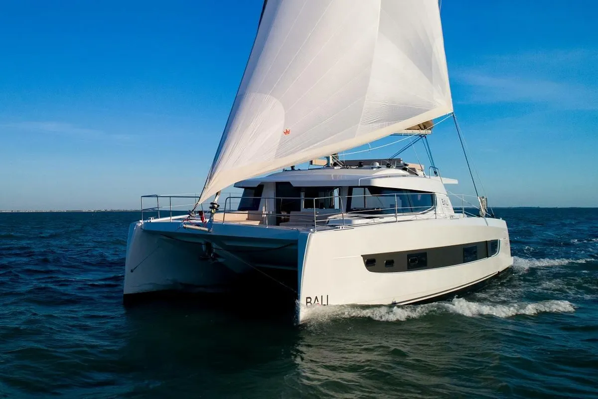 Exterior view of Nautical Bliss, a Bali 4.4 catamaran at Road Town, British Virgin Islands