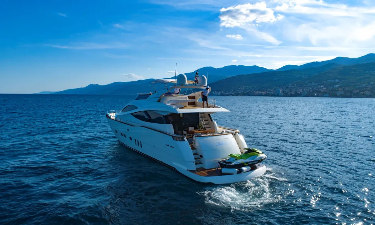 Exterior view of Lukas, a Evo Marine Deauville 760 motor yacht at Split, Croatia