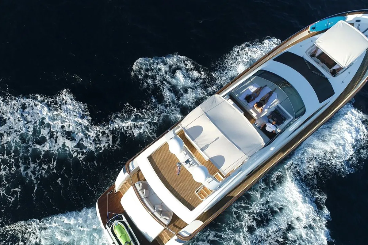 Exterior view of Lukas, a Evo Marine Deauville 760 motor yacht at Split, Croatia