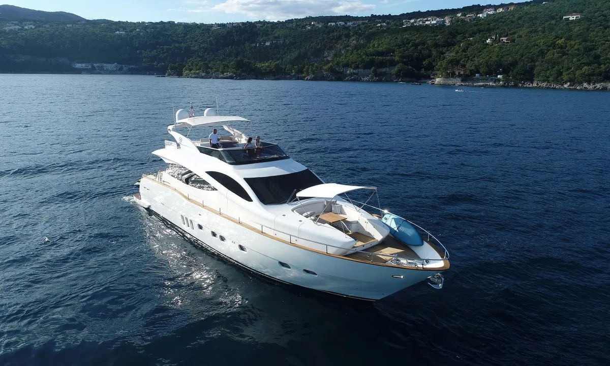 Exterior view of Lukas, a Evo Marine Deauville 760 motor yacht at Split, Croatia