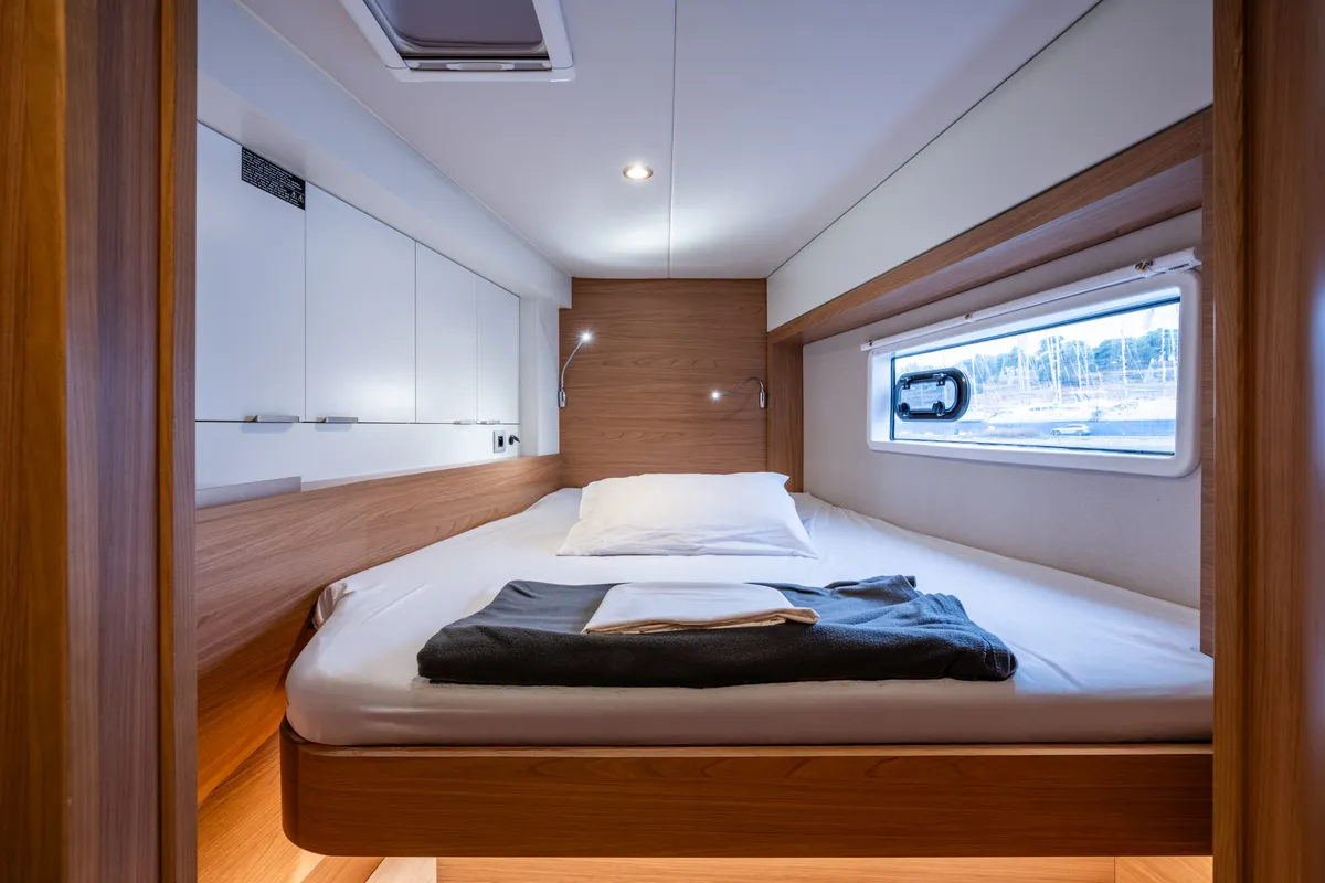 Cabin on Rubaiyat, a Bali 4.2 catamaran at Municipal Unit of Lefkada, Greece