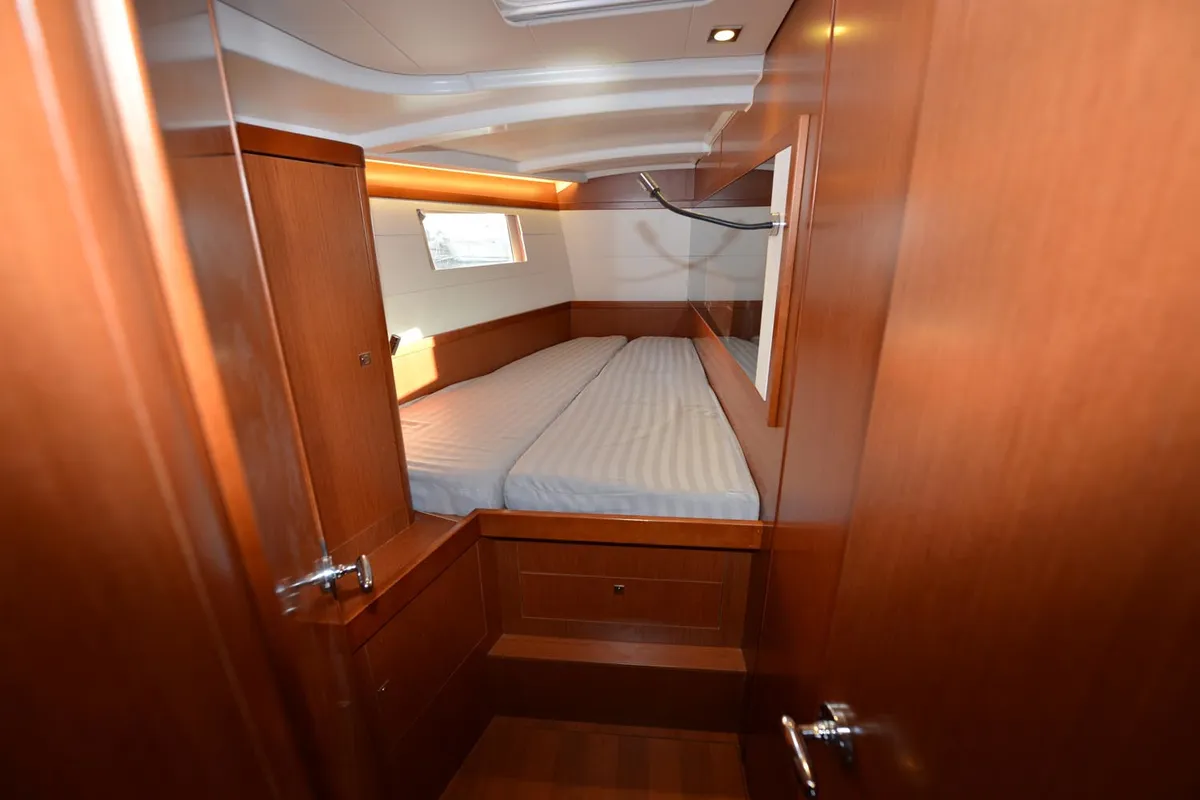 Cabin on Pherousa, a Beneteau Oceanis 48 sailboat at Lavreotiki Municipal Unit, Greece