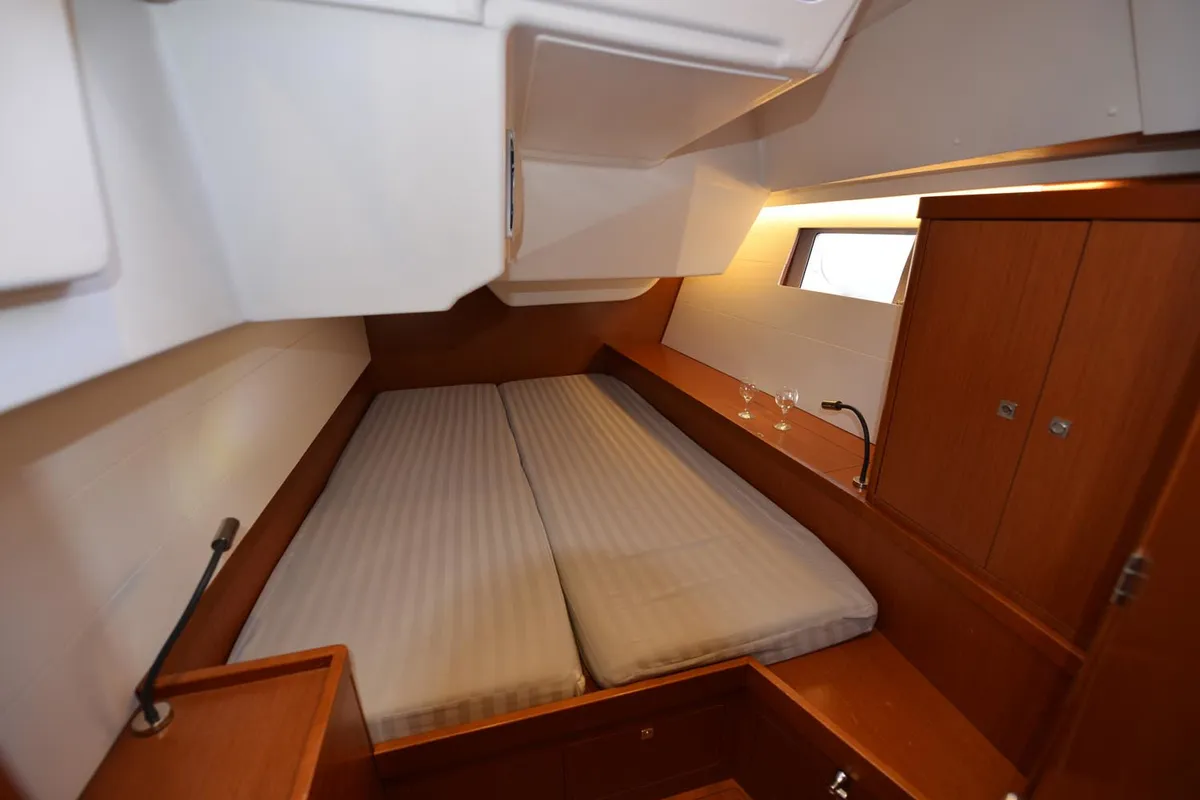 Cabin on Pherousa, a Beneteau Oceanis 48 sailboat at Lavreotiki Municipal Unit, Greece